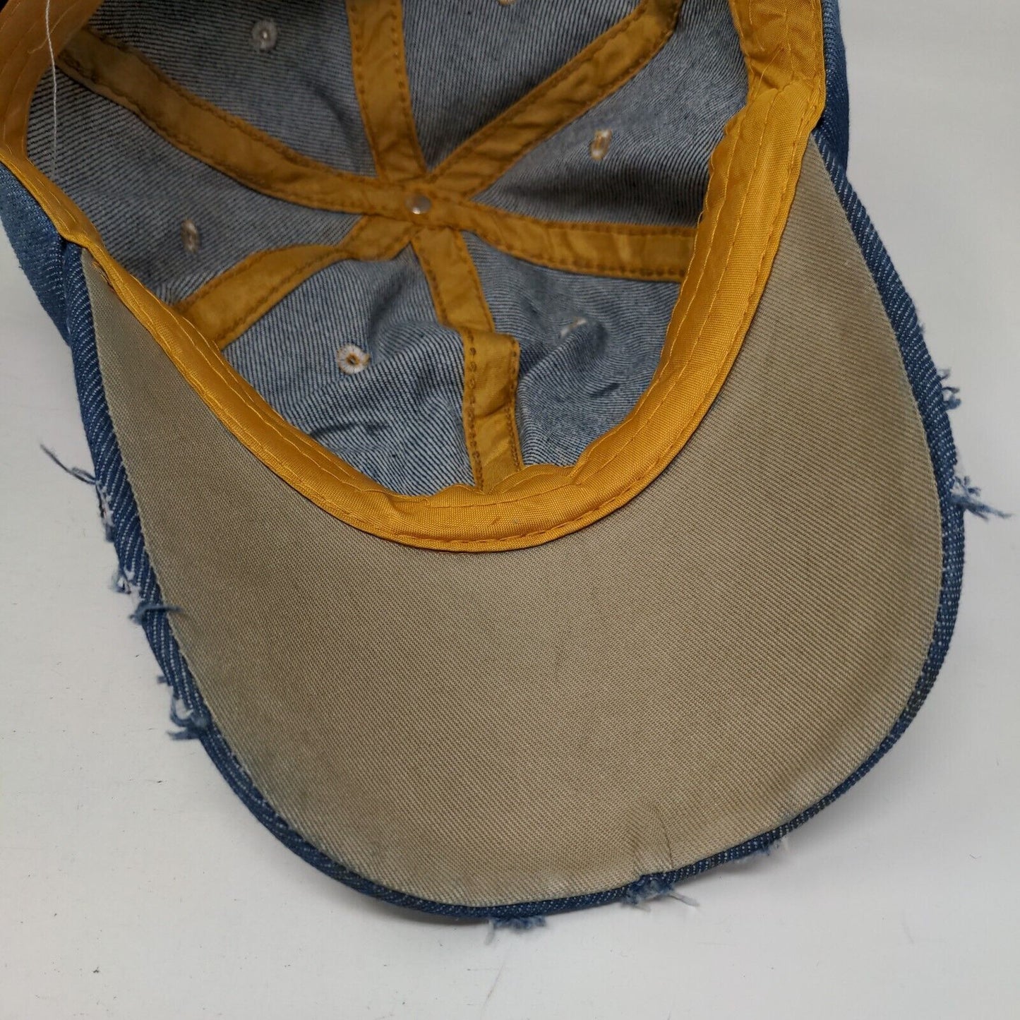 Aruba Bling Slideback Hat Blue One Size Denim Leather Strap Embellished