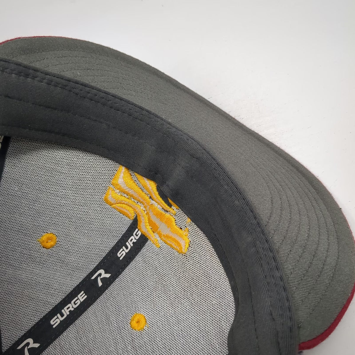 Richardson Baseball Cap Red 7 3/8 Fitted Surge Performance Flat Brim Hat