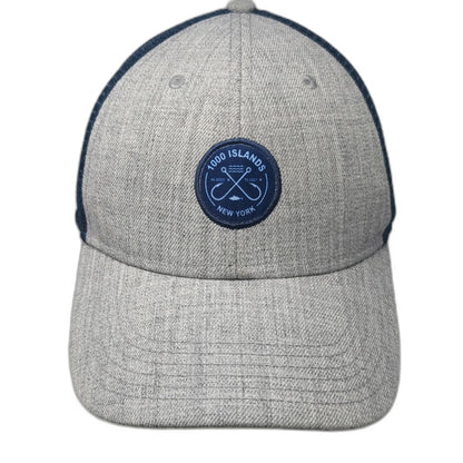 Legacy Trucker Hat Gray Blue One Size 1000 Islands New York Mesh Snapback Patch