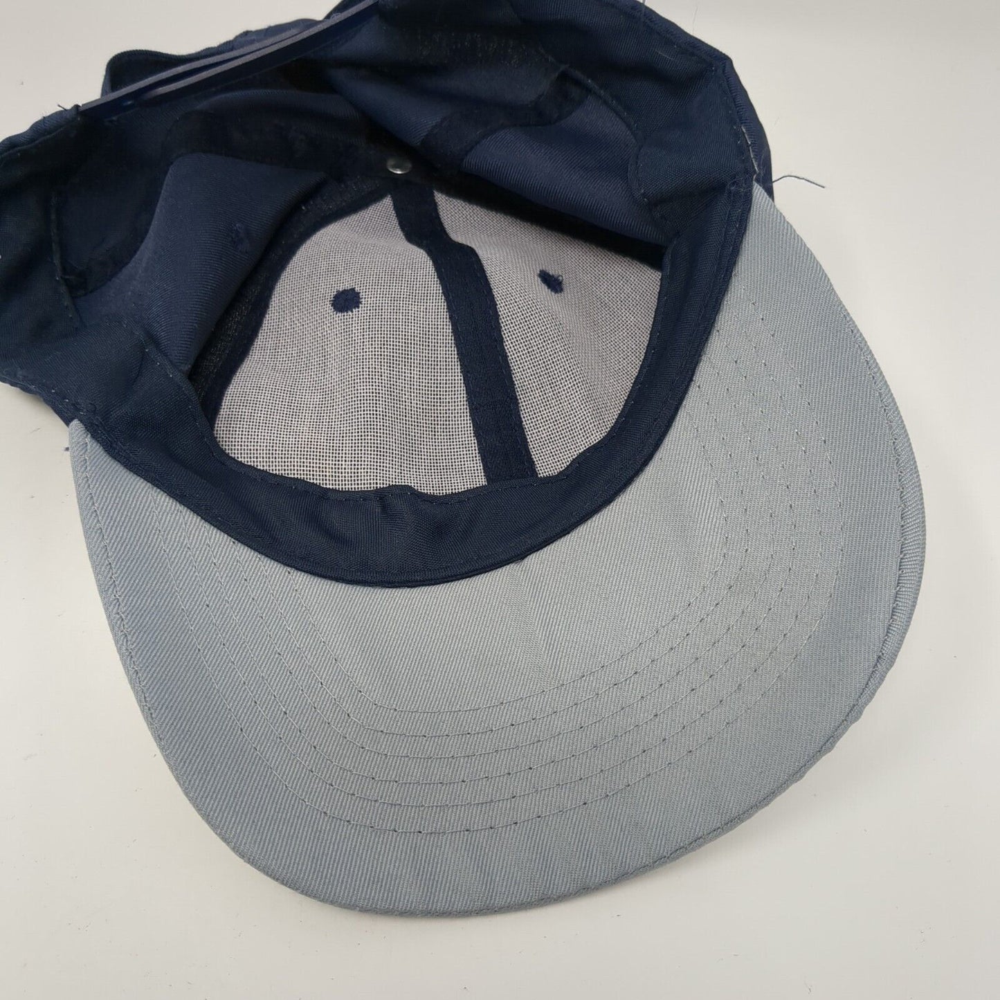 Unbranded Snapback Hat Blue One Size Adjustable Vented Holes 6 Panel Blank