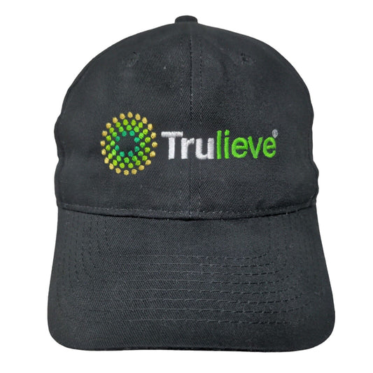 Trulieve Strapback Hat Black Adult Embroidered 6 Panel Outdoor Cap