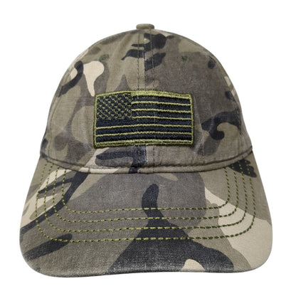 American Flag Slideback Hat Camouflage One Size Adjustable Embroidered