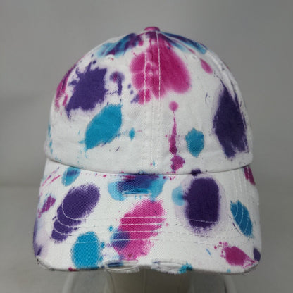 KB Ethos Ponytail Caps Multicolor One Size Splatter Paint Distressed Cotton