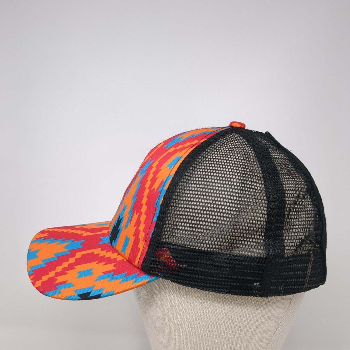 Unbranded Snapback Ponytail Trucker Hat Multicolor OS Mesh Back Aztec Print