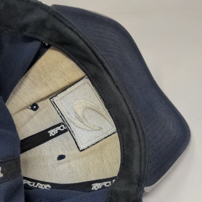 Rip Curl Snapback Hat Blue One Size Adjustable Embroidered Vented Holes 6 Panel