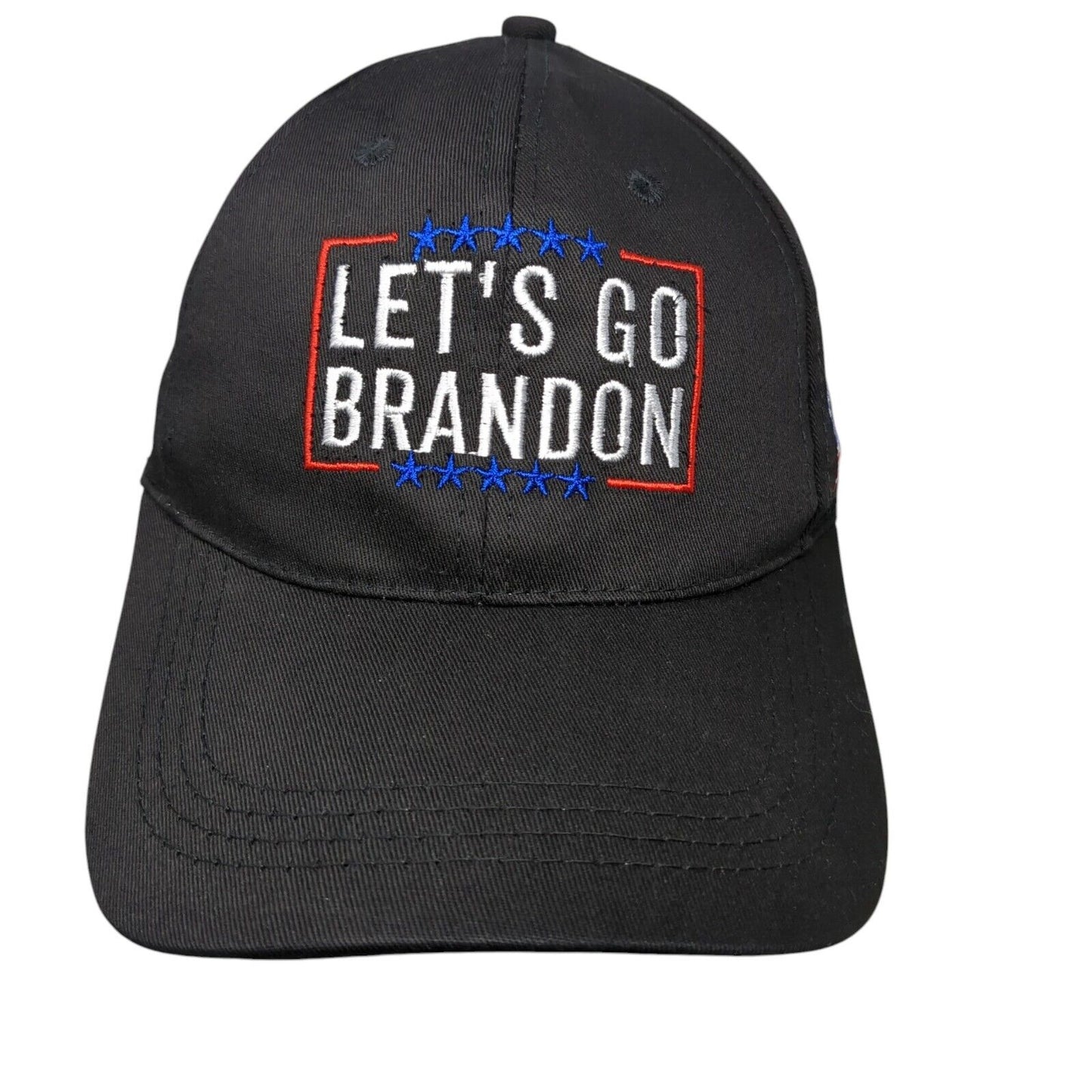Let's Go Brandon Slideback Hat Black One Size Adjustable Embroidered Patriotic