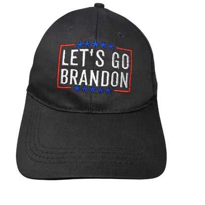Let's Go Brandon Slideback Hat Black One Size Adjustable Embroidered Patriotic