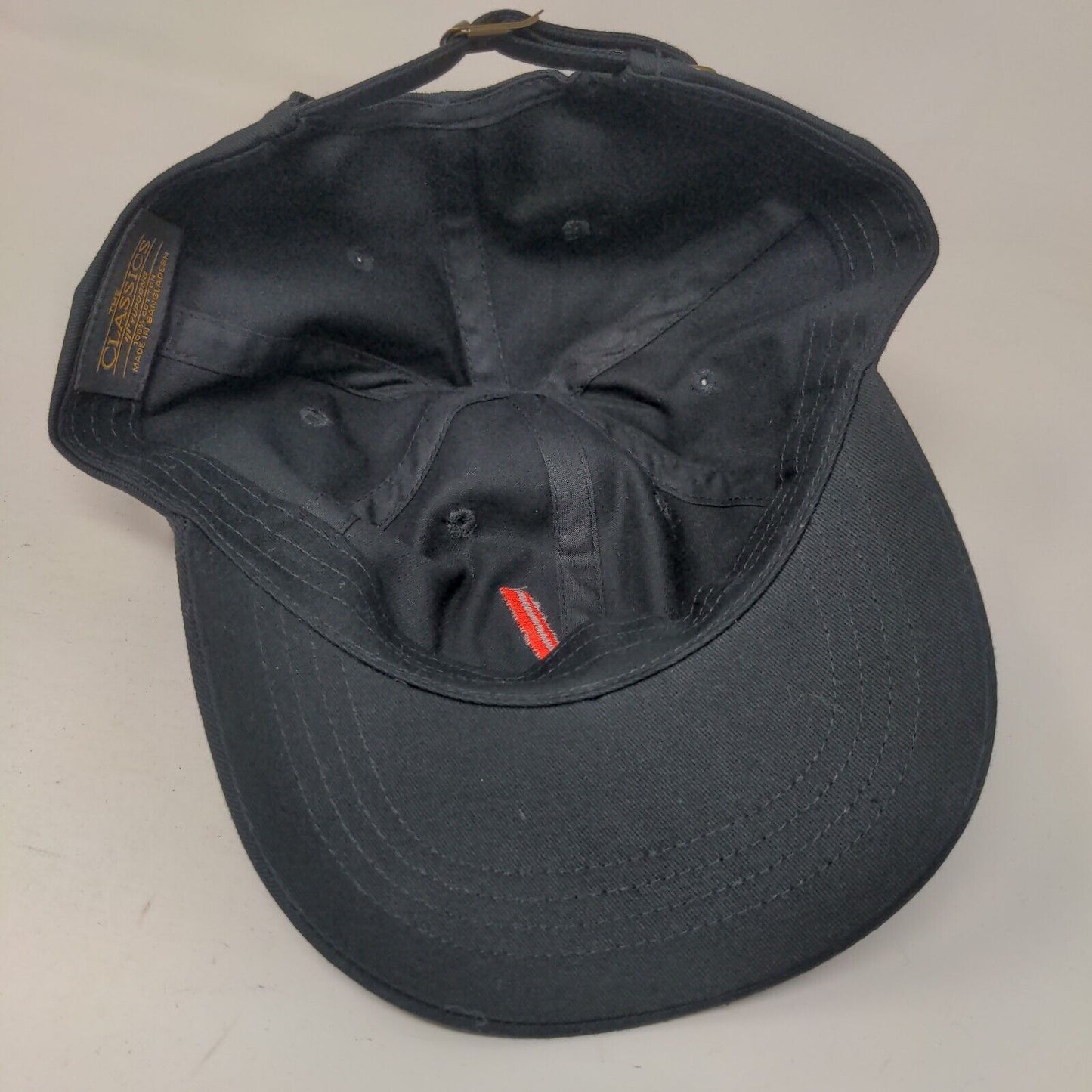 Yupoong Classics Slideback Hat Black Red Checkmark Embroidered Logo