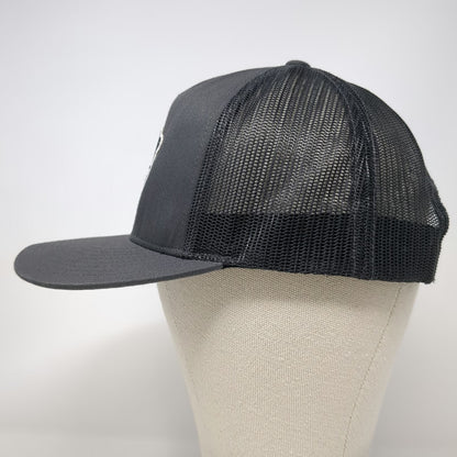 Yupoong Trucker Hat Gray One Size Snapback Mesh Embroidered Cow Logo Animal Farm