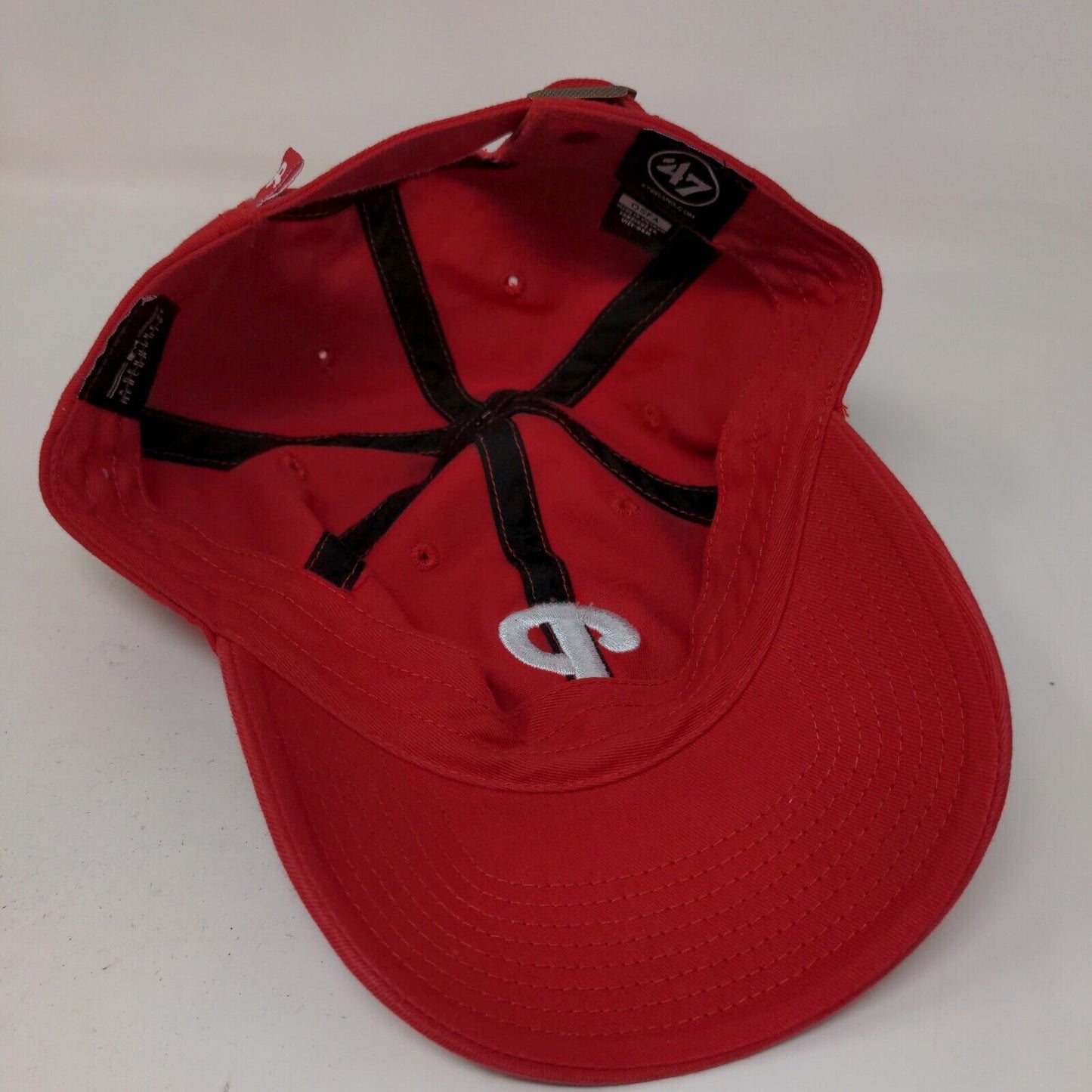 '47 Brand Men's Slideback Hat Red OSFA Embroidered Philadelphia Phillies Logo