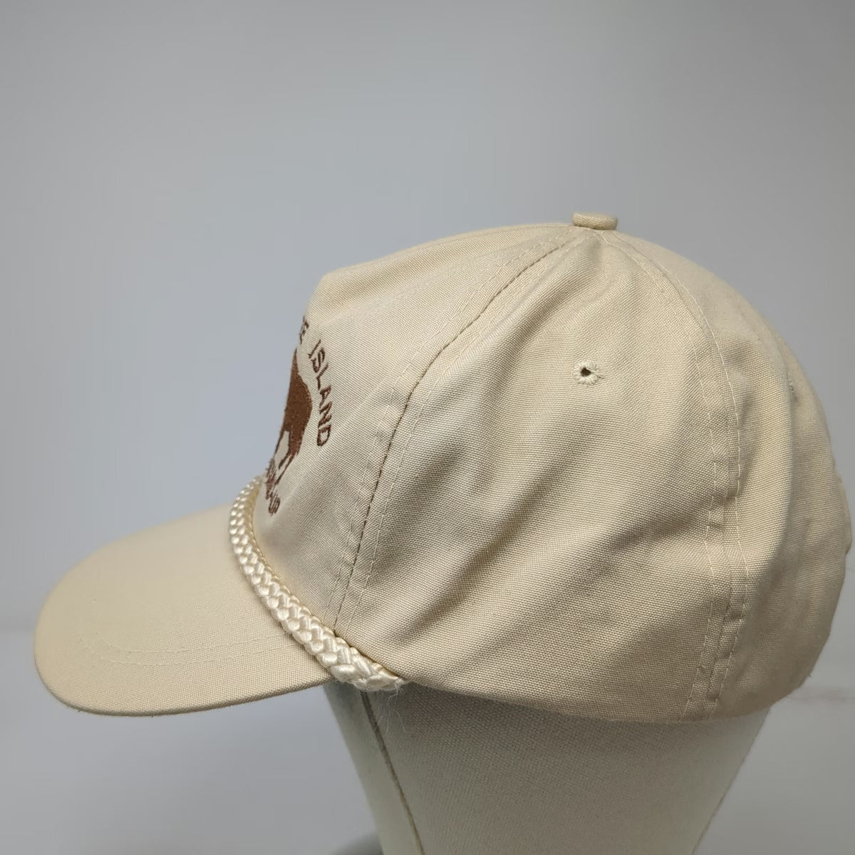 Sportcap Supreme 5 Panel Beige One Size Hat Antelope Island Bison Round-Up Rope