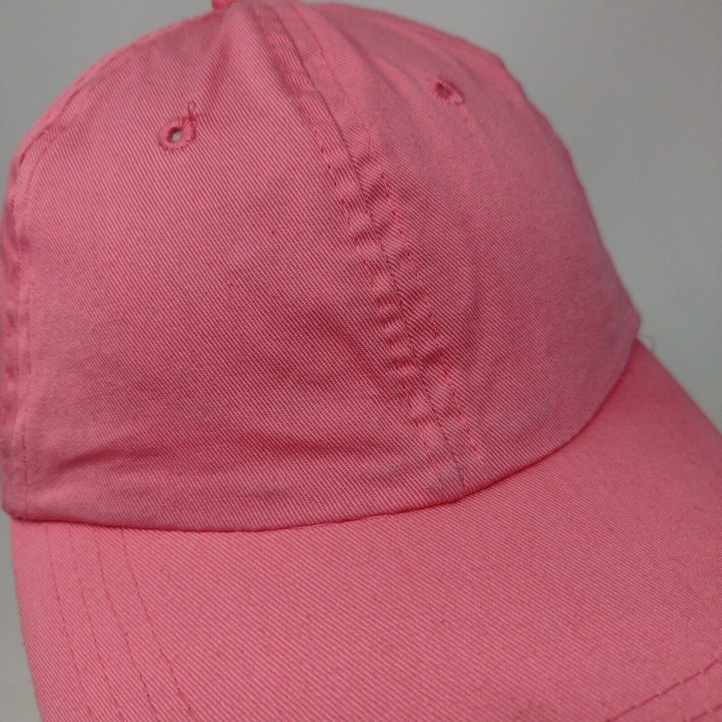 Unbranded Ladies Strapback Hat Pink OSFA Adjustable Vented Holes 6 Panel Blank