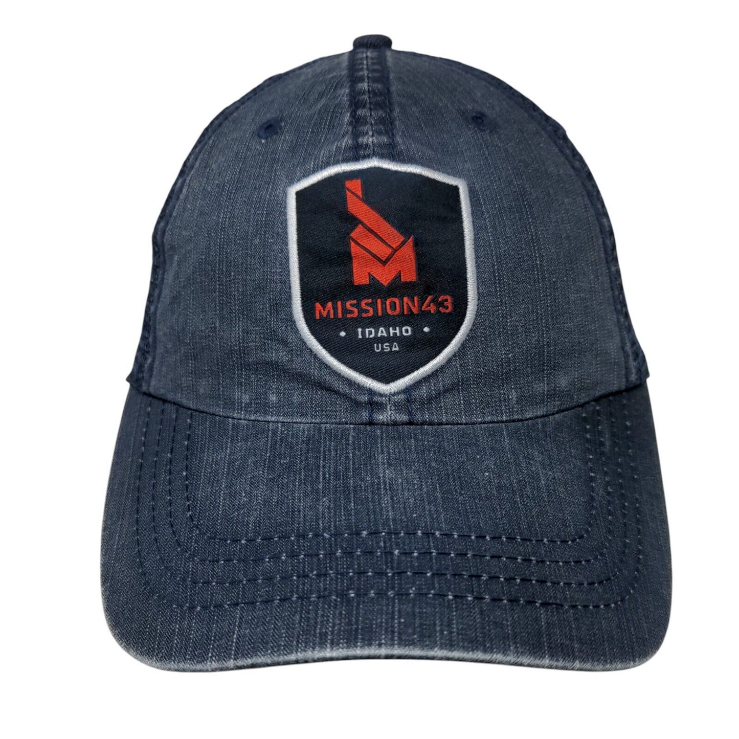 Mission43 Idaho USA Strapback Trucker Hat Blue OSFA Mesh Back 6 Panel