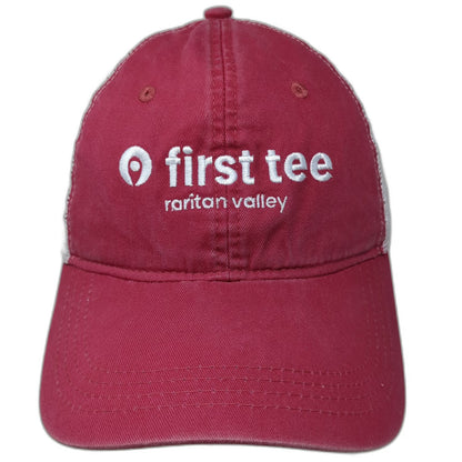 ahead Baseball Cap Red One Size First Tee Raritan Valley Mesh Strapback hat