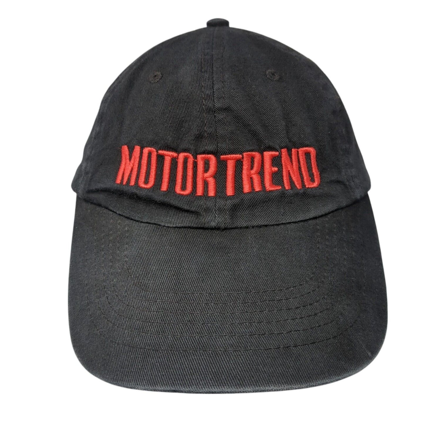 Motor Trend Strapback Hat Black One Size Adjustable Embroidered 6 Panel