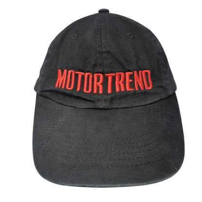 Motor Trend Strapback Hat Black One Size Adjustable Embroidered 6 Panel