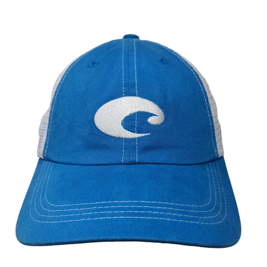 Costa Strapback Hat One Size Blue Mesh Back Embroidered Adjustable Strap