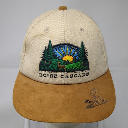 America's Legend Snapback Hat Beige One Size Boise Cascade Suede Brim Wildlife