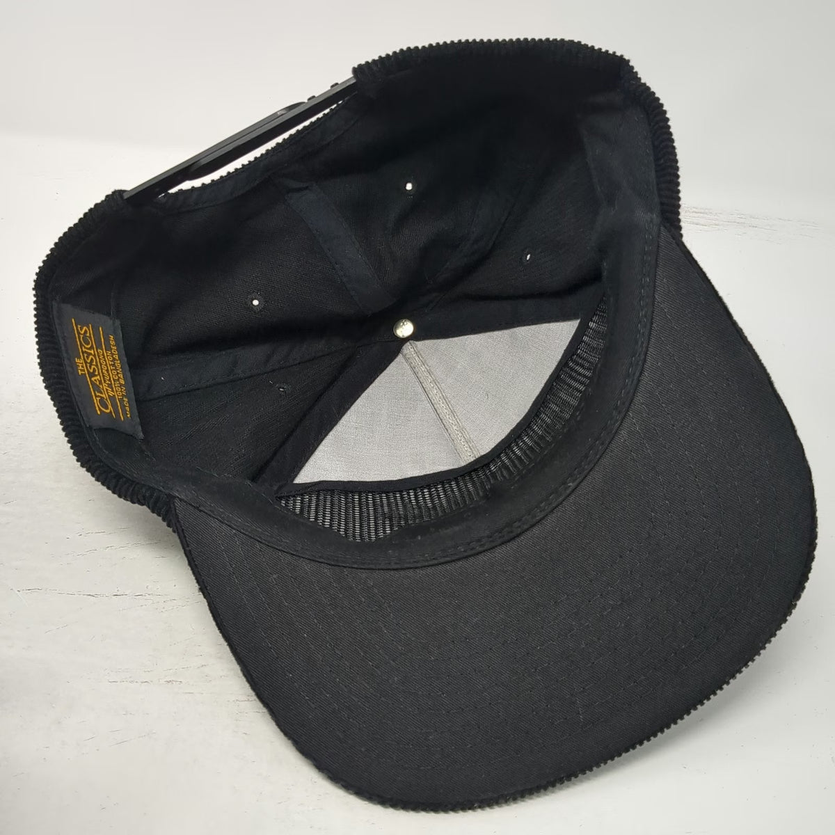 Yupoong Baseball Cap Black One Size Corduroy Snapback Gray W Logo Music Band Hat