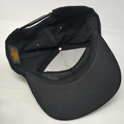 Yupoong Baseball Cap Black One Size Corduroy Snapback Gray W Logo Music Band Hat