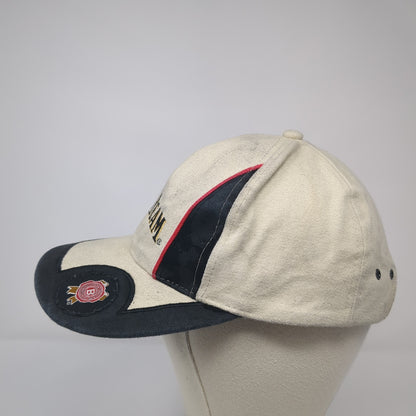 Jim Beam Strapback Hat Beige One Size Adjustable Colorblock Vent Holes
