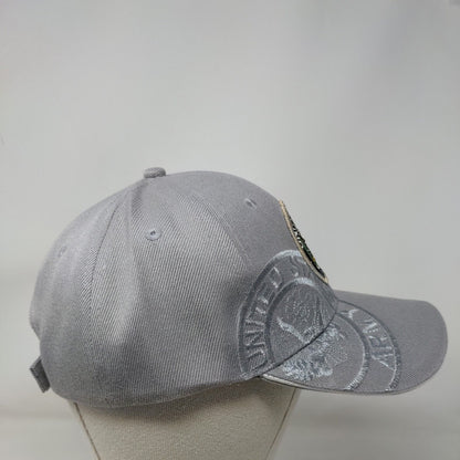United States Army Strapback Hat Gray One Size Adjustable Embroidered Lanza