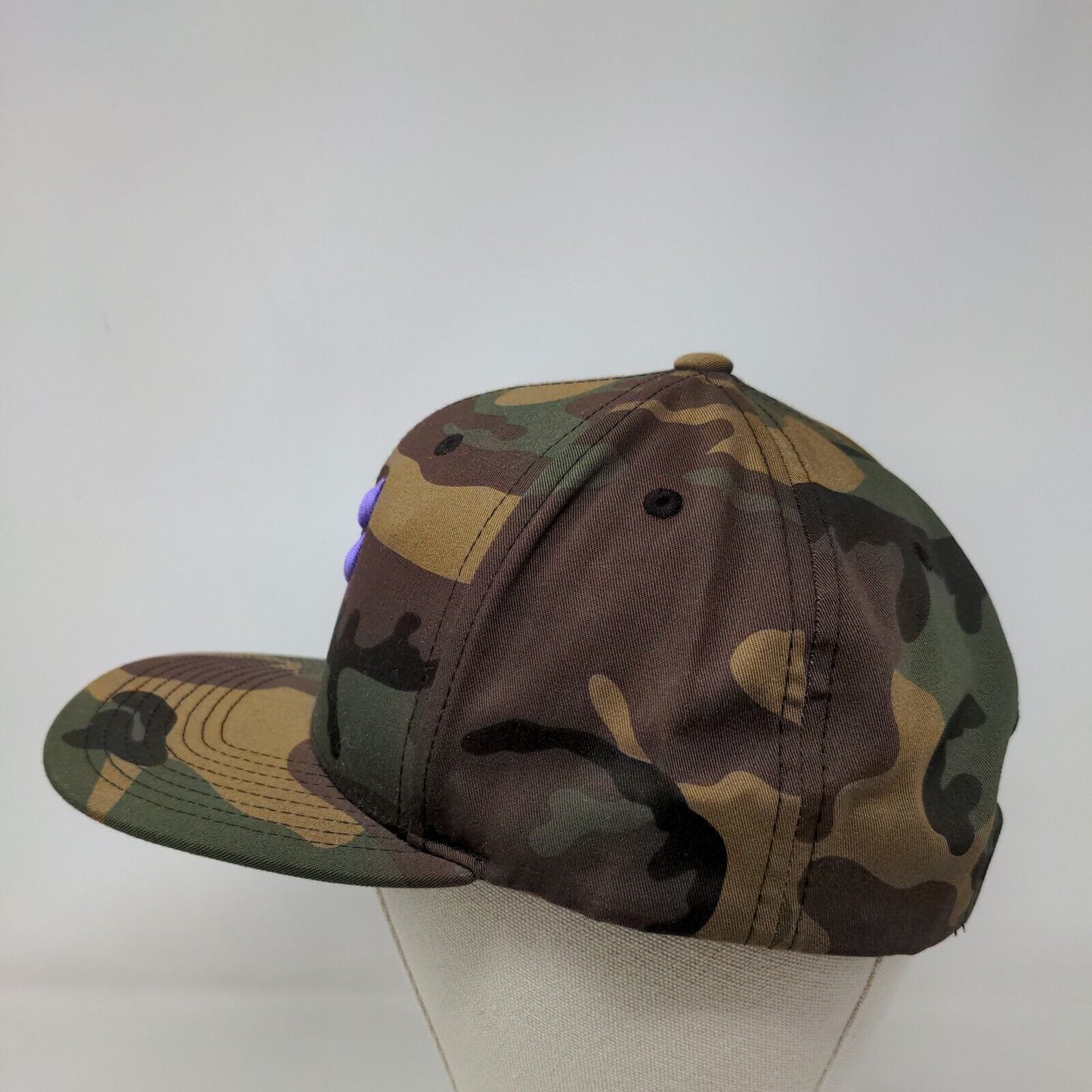 The Classics Yupoong Snapback Hat Camouflage One Size Embroidered Logo