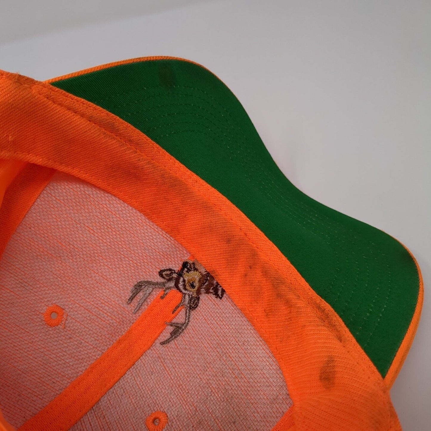 Deer Snapback Hat Orange One Size Solid Adjustable Hunting Outdoor Cap