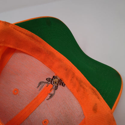 Deer Snapback Hat Orange One Size Solid Adjustable Hunting Outdoor Cap