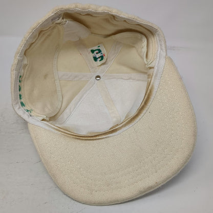 C.C Baseball Cap Beige Blue Brown M Vail Logo Wool Blend Fitted Stretch Hat