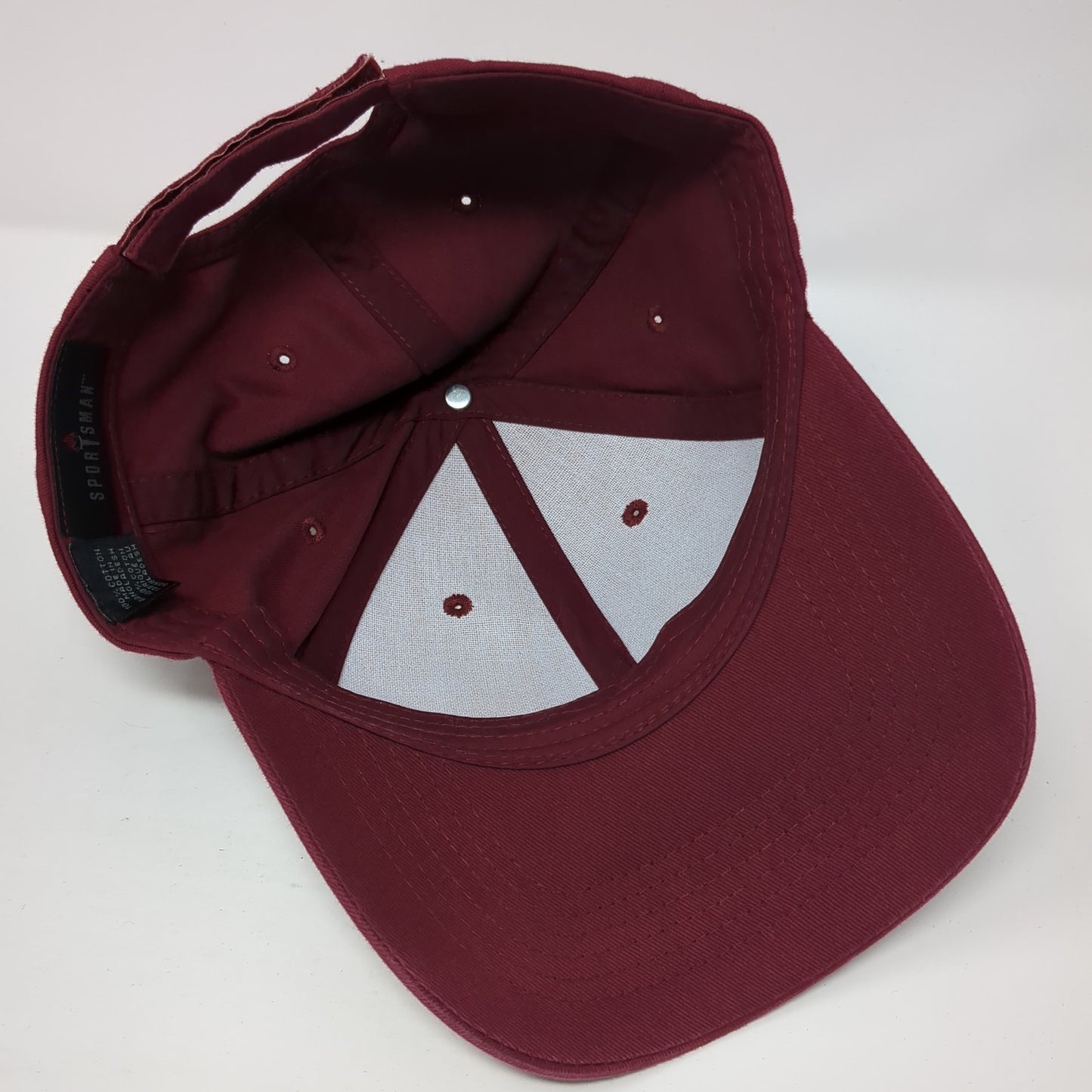 Sportsman Strapback Baseball Cap Red One Size Adjustable Lightweight Blank