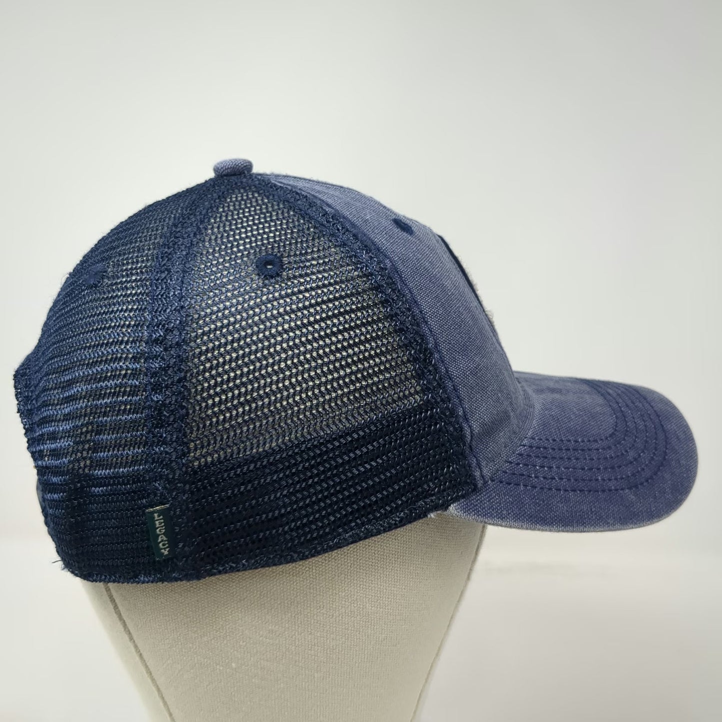 Legacy Trucker Hat Blue One Size Boston Anchor Patch Mesh Snapback Baseball Cap