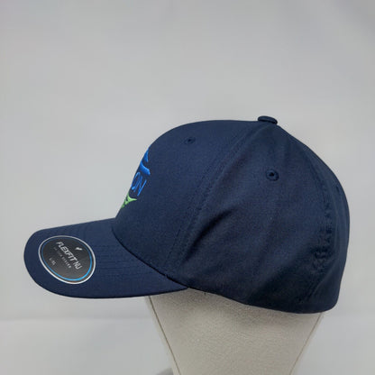 Avalon Fitted Hat Blue L/XL Flexfit NU Embroidered Lightweight 6 Panel Yupoong