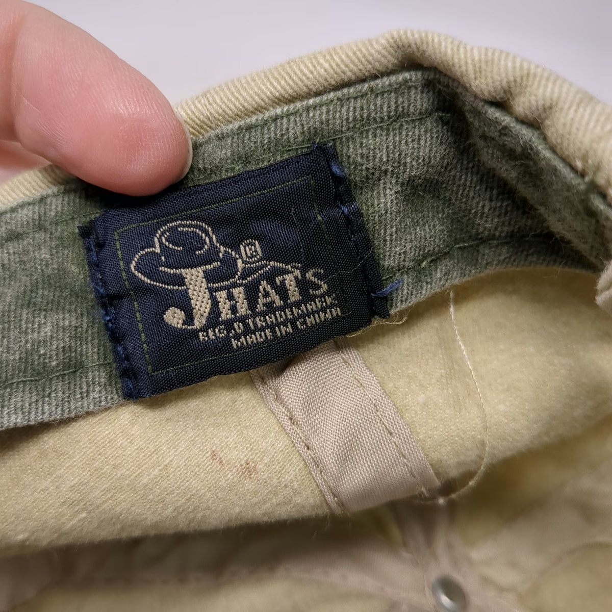 J Hats San Francisco Zoo Baseball Cap Beige Green One Size Strapback Cotton Hat