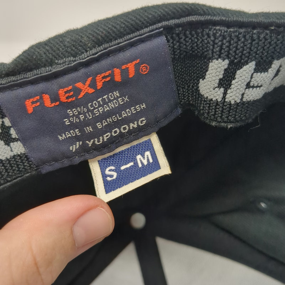 Flexfit Baseball Cap Black M Dead Guy Embroidered Bone Font Stretch Fitted Hat