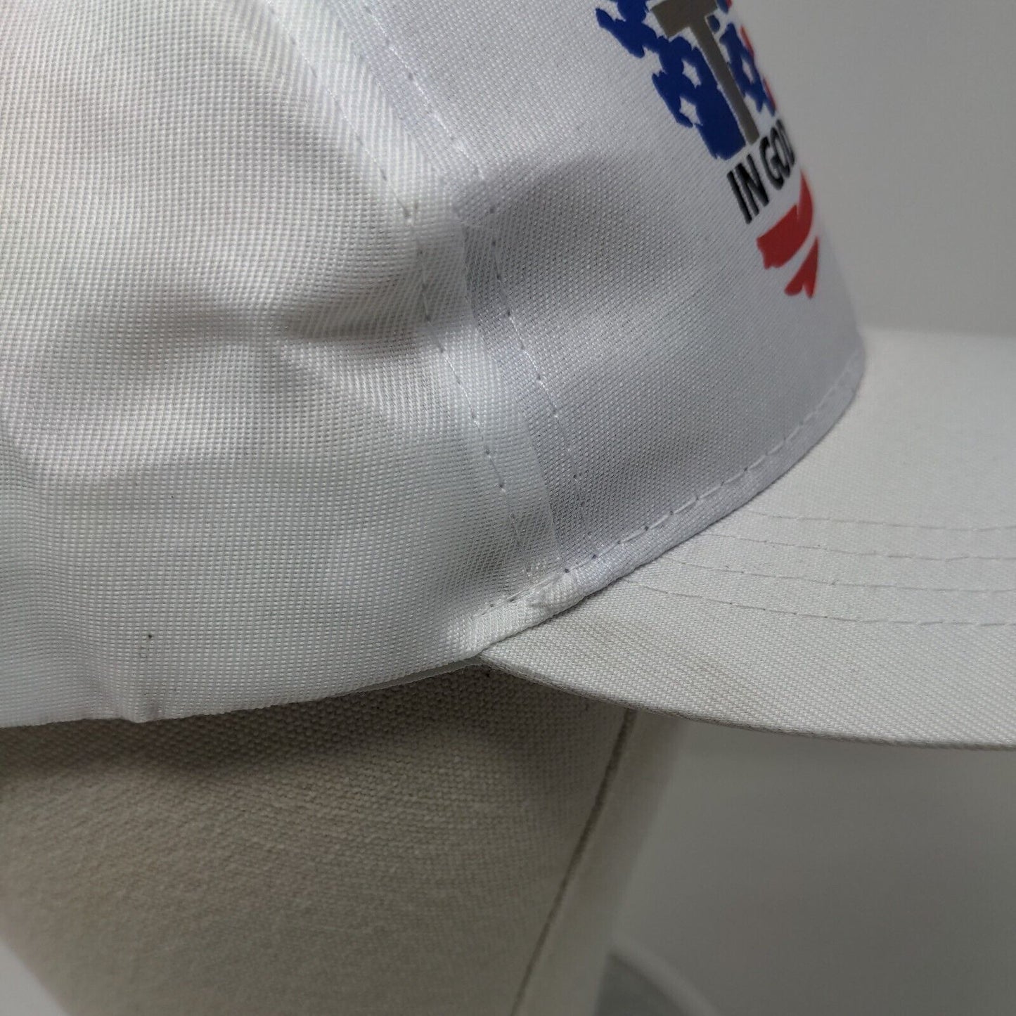 In God We Trust Snapback Hat White One Size Adjustable Patriotic American Flag