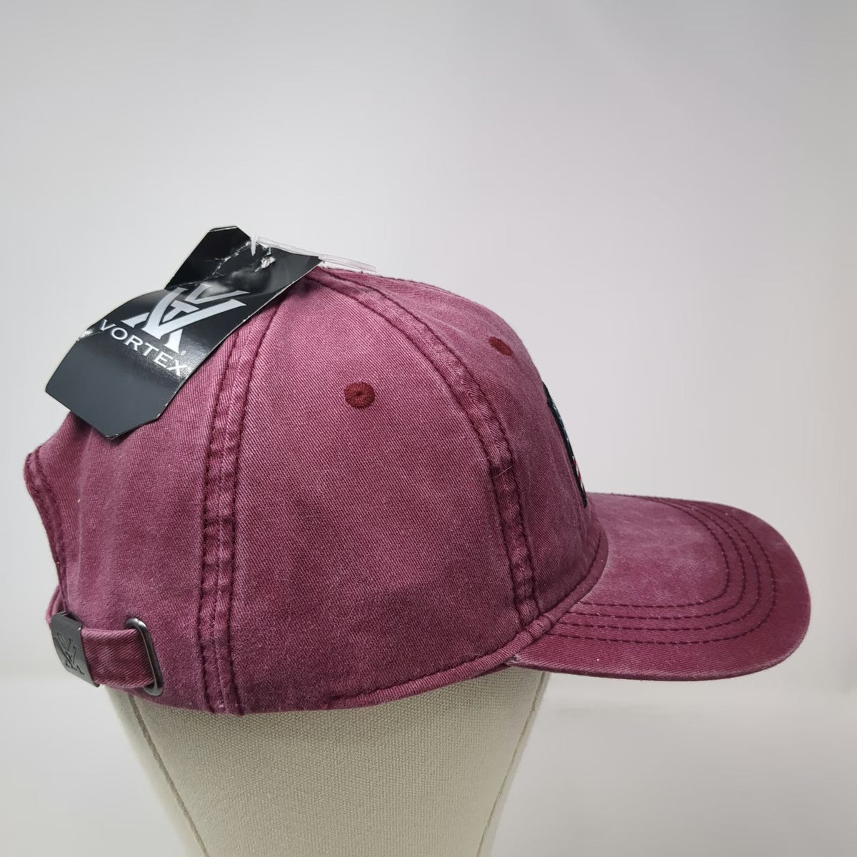 Vortex Baseball Cap Red One Size American Flag USA Patch Washed Cotton Hat