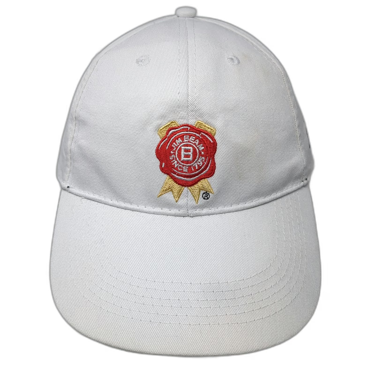 Jim Beam Baseball Cap White One Size Born and Barreled in the USA Cotton Hat