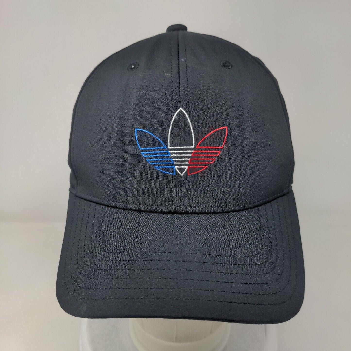 Adidas Snapback Hat Black OSFM Embroidered Trefoil Adjustable 6 Panel