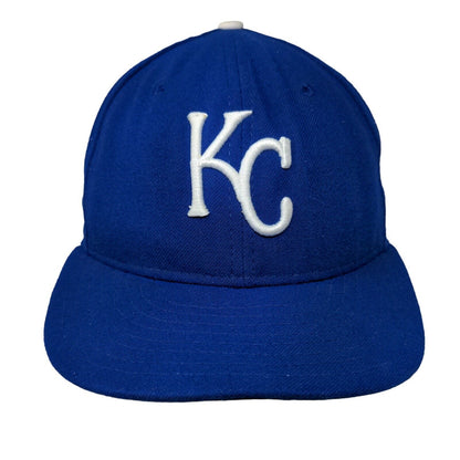 Kansas City Royals Fitted Hat Blue Size 7 1/4 Embroidered Logo MLB Vintage USA