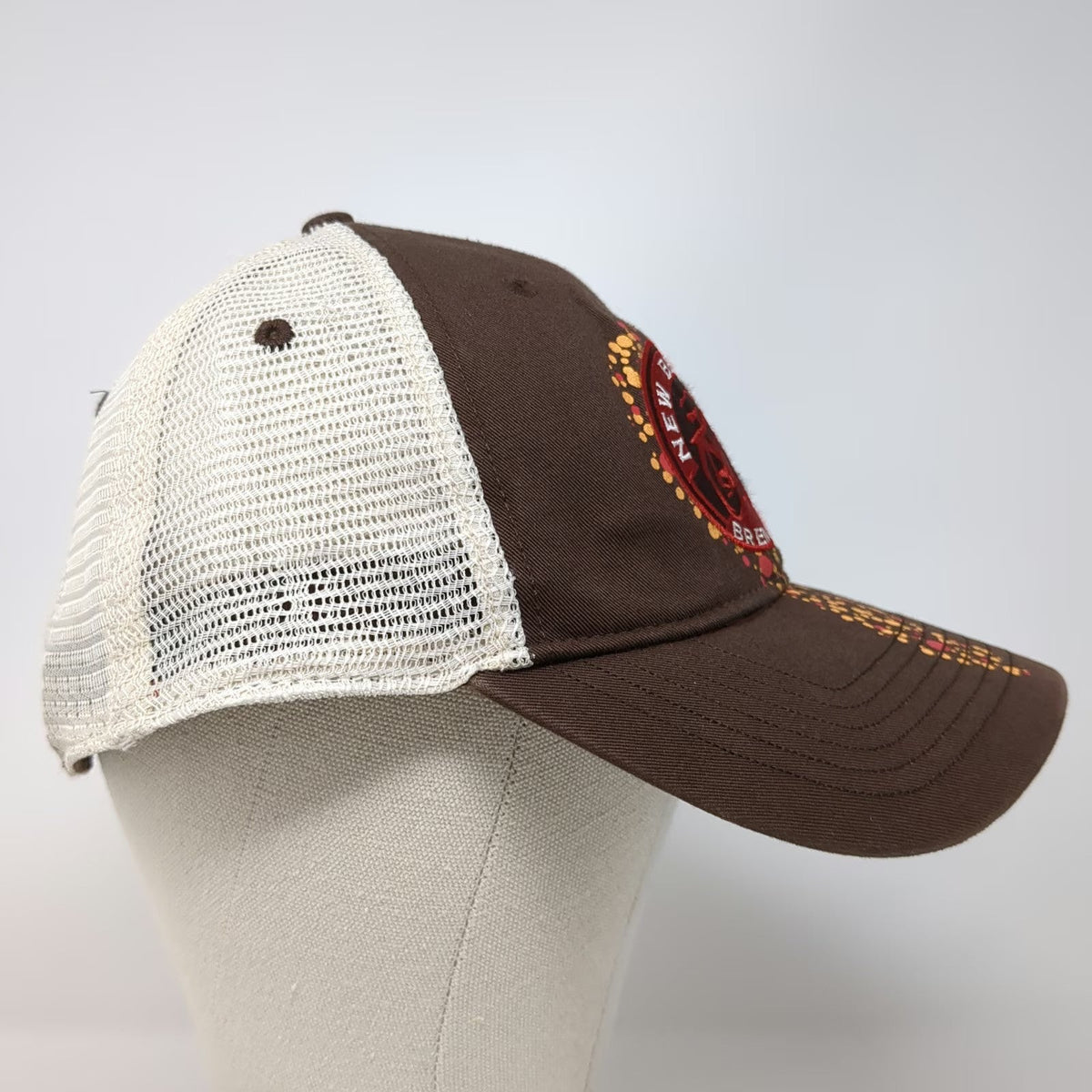 New Belgium Trucker Hat Brown White One Size Mesh Snapback Fat Tire Bicycle Logo