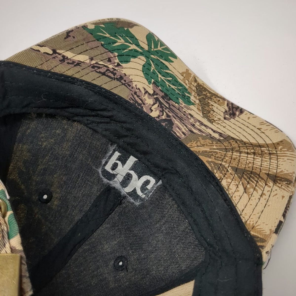 PPG Baseball Cap One Size Beige Camo Leaf Pattern Adjustable Slideback Strap Hat