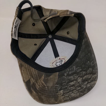 Rocky Mountain Elk Foundation Slideback Hat Camo OSFA Leather Strap