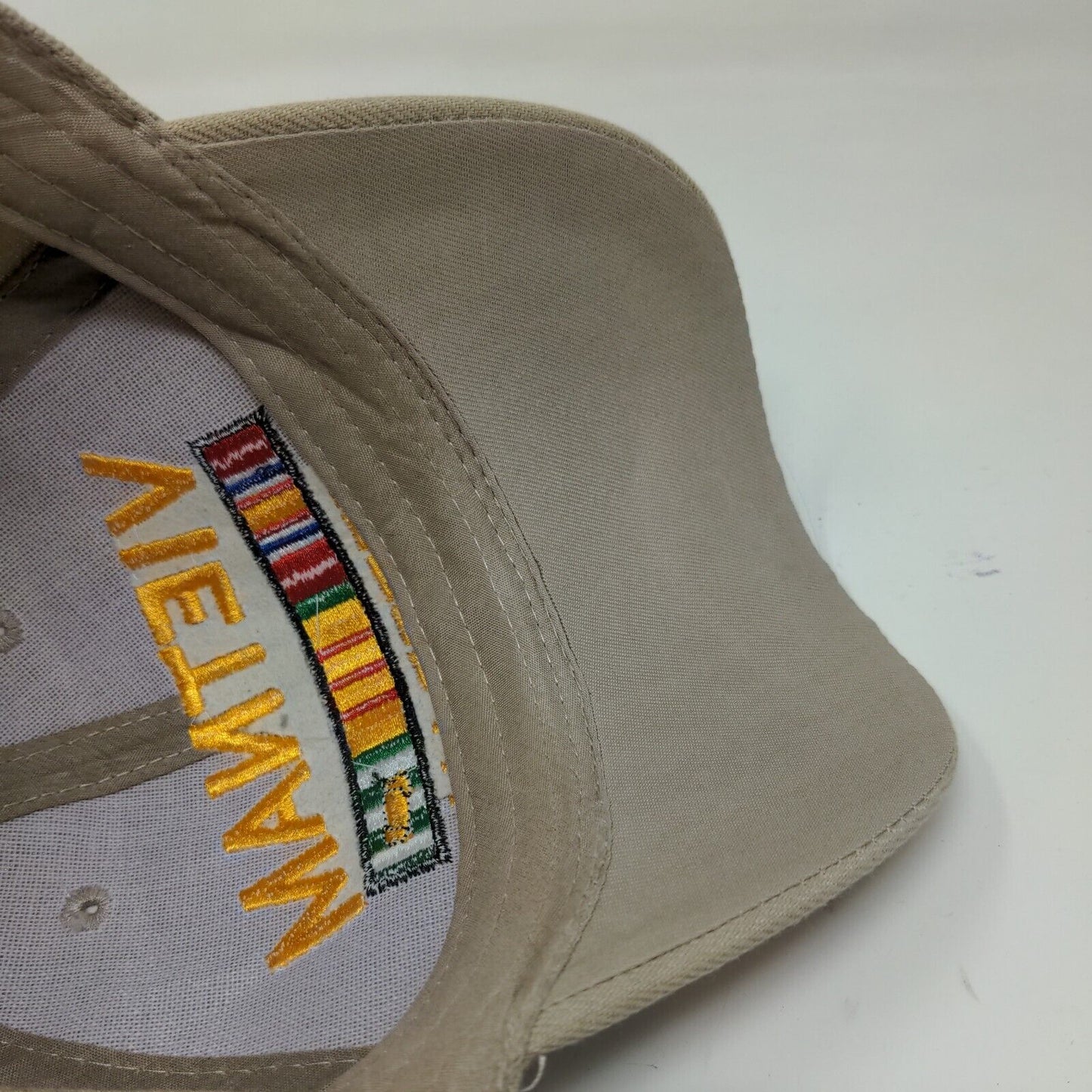 Unbranded Men's Strapback Hat Tan Embroidered Vietnam Veteran Logo Military