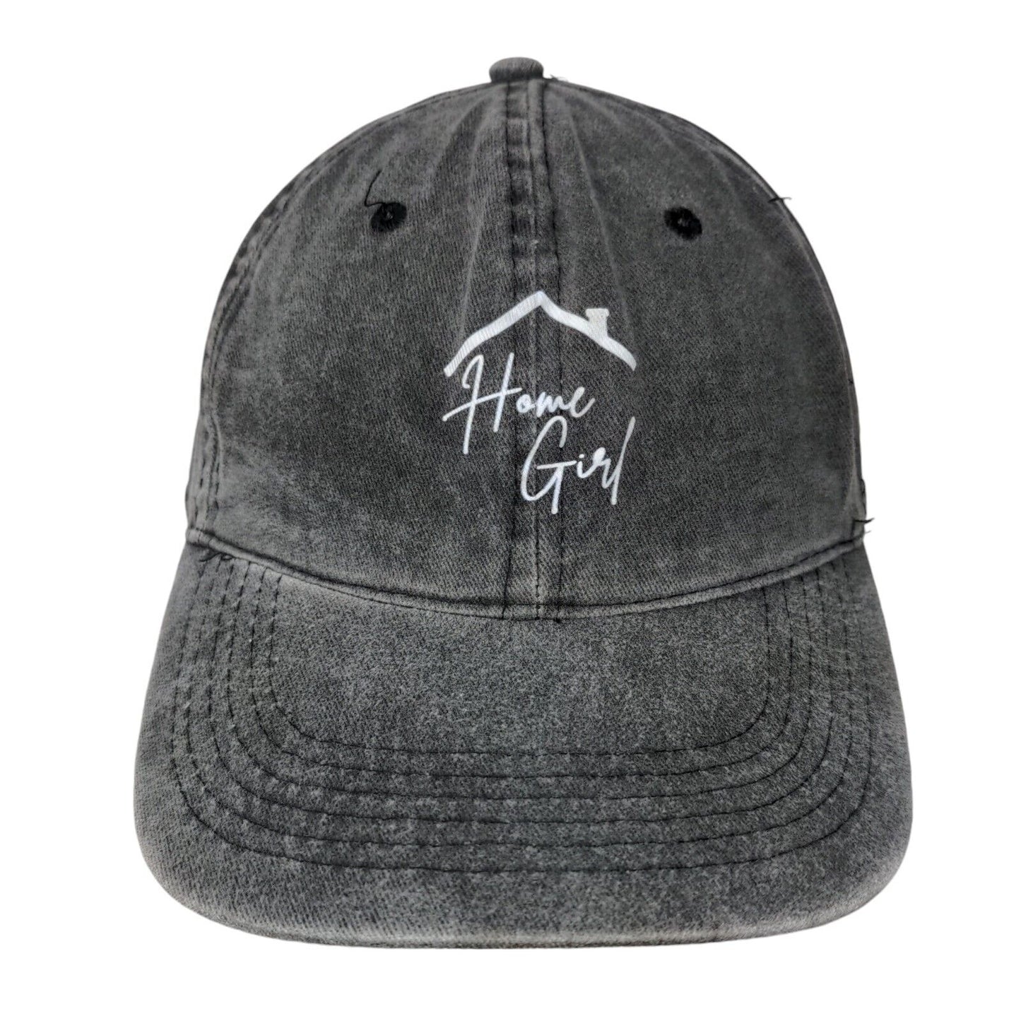 Home Girl Slideback Hat Gray One Size Adjustable 6 Panel Vent Holes