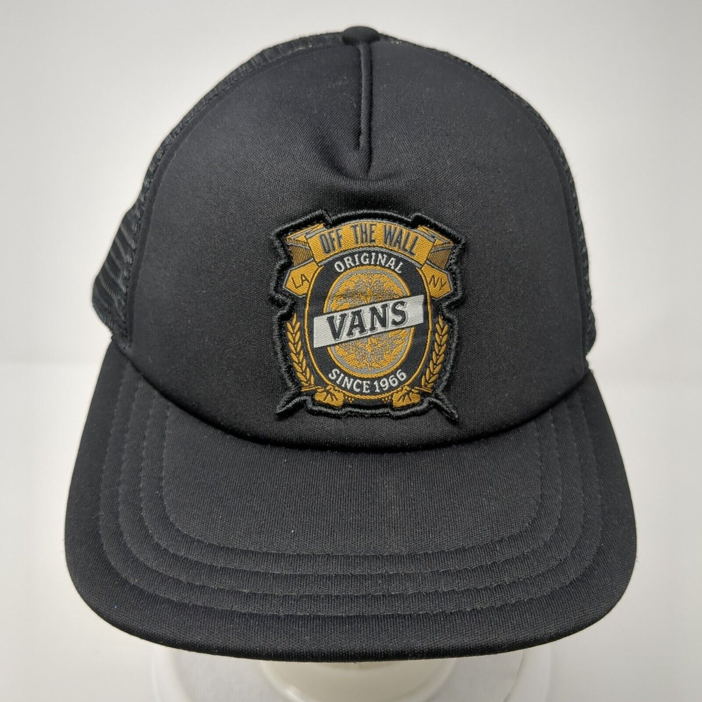 VANS Off The Wall Original Since 1966 Snapback Trucker Hat Black OS Mesh Back