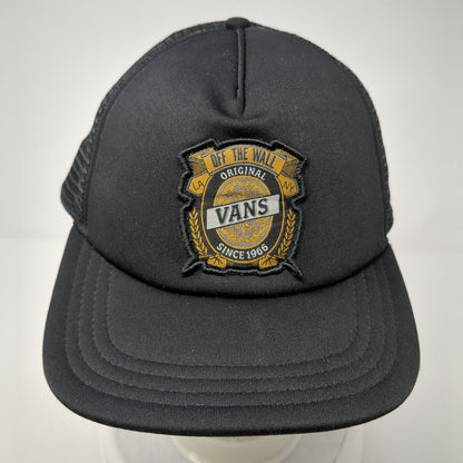 VANS Off The Wall Original Since 1966 Snapback Trucker Hat Black OS Mesh Back