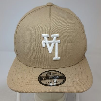 New Era Los Angeles Dodgers MLB Beige 5 Panel One Size Snapback A-Frame Hat Logo