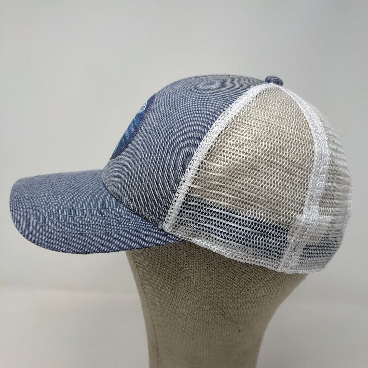 American Fishing Tackle Company Men's Snapback Mesh Back Hat Blue White Logo