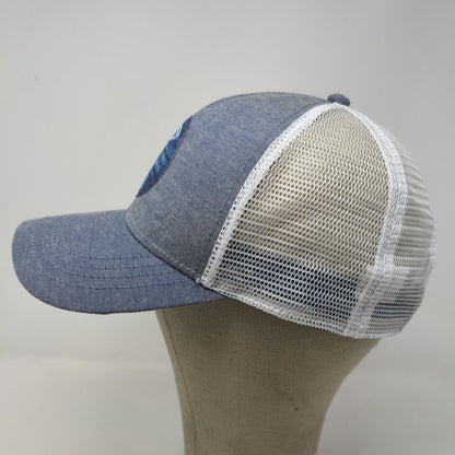 American Fishing Tackle Company Men's Snapback Mesh Back Hat Blue White Logo